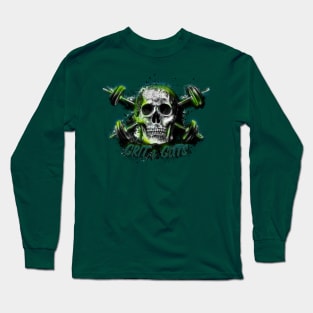 Grit and Guts Skull Neon Green Long Sleeve T-Shirt